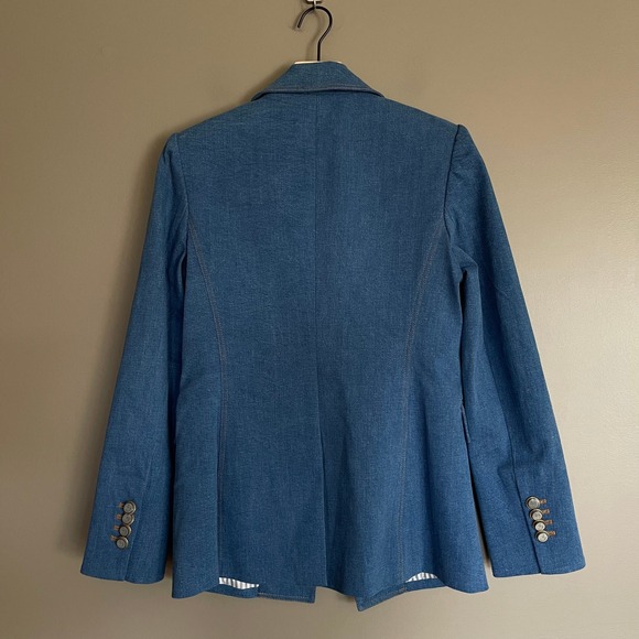 Veronica Beard Naira Dickey Jacket Blazer Cosmo Blue Denim Size 8 Chic Classic - Picture 15 of 16